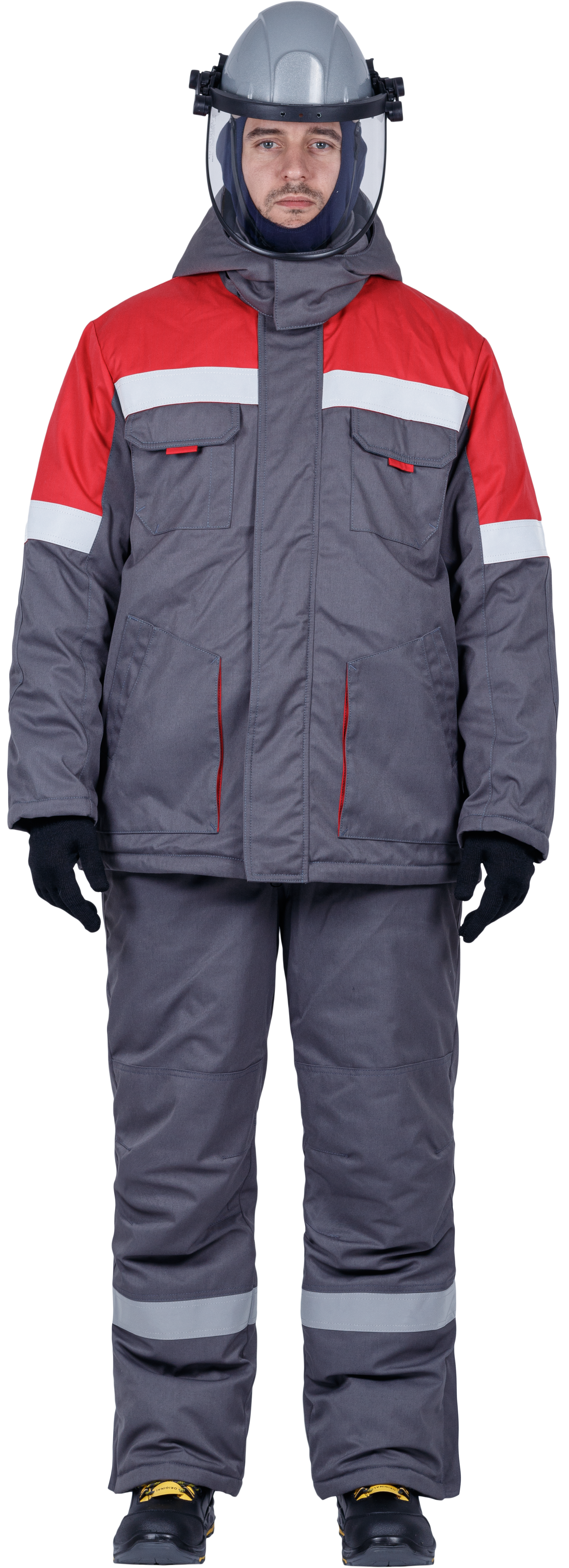 Костюм ЭЛЕКТРОСТОП ТЕРМО ЗЭТВ 62.5 зимний с БР (серый/красный)