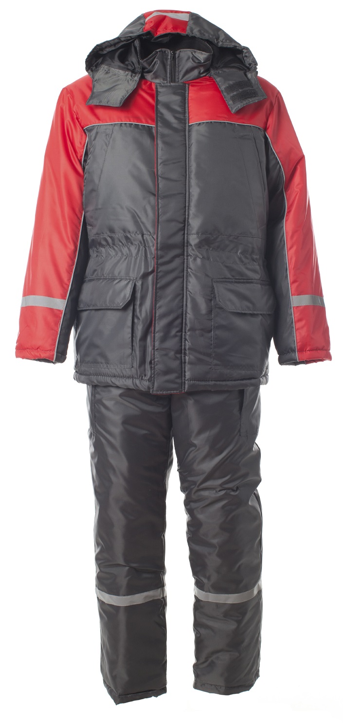 Костюм БАЛТИКА зимний с ПК (т.серый/красный)