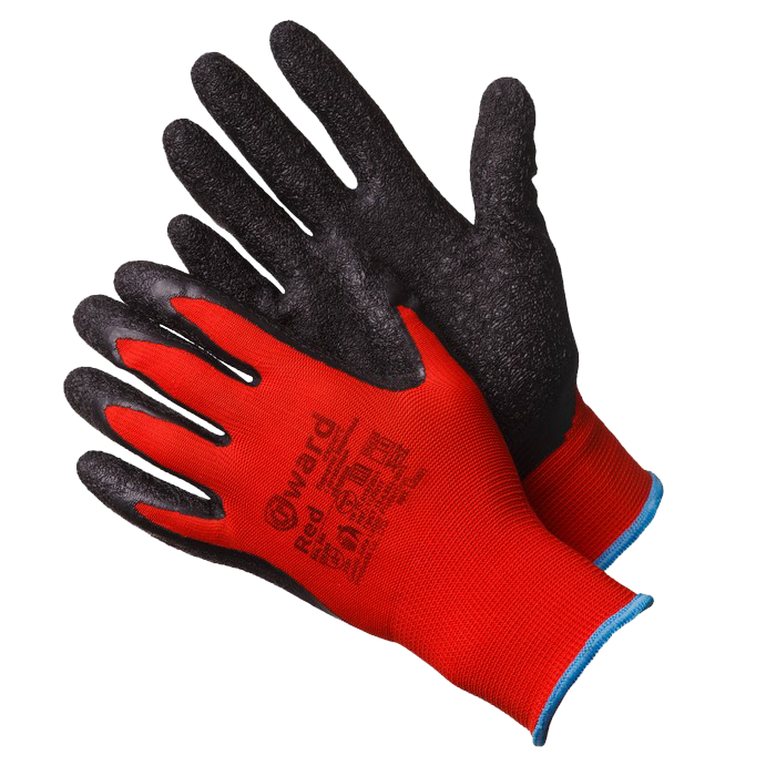 Перчатки RED нейлоновые с текстурированным латексным покрытием