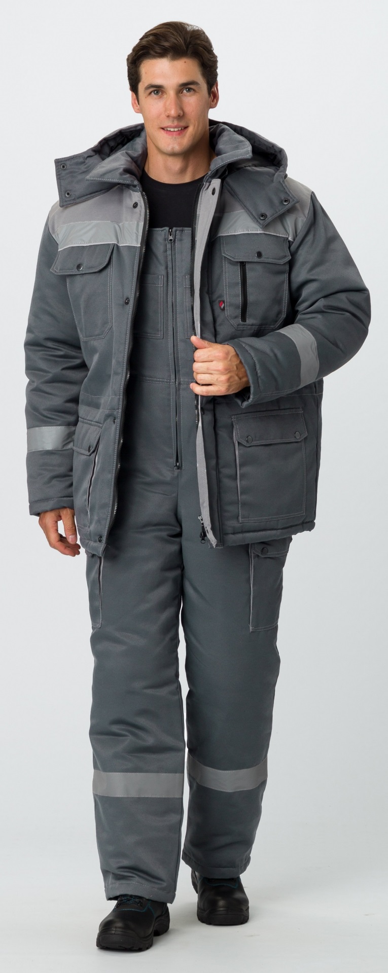 Костюм НЕЙЧ-2 СОП зимний с ПК (т.серый/св.серый)