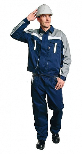 Костюм ОПТИМА с БР (т.синий/серый)