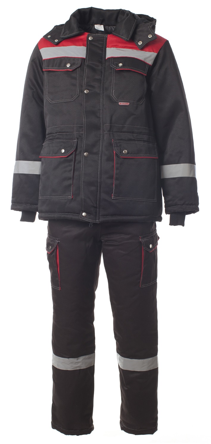 Костюм АНТЕЙ зимний с ПК (черный/красный)