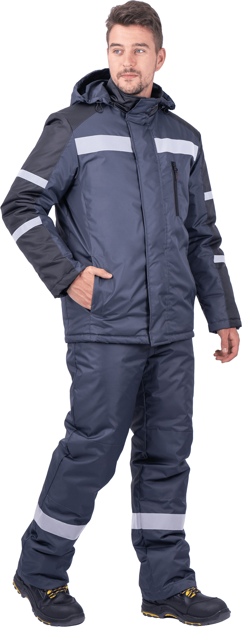 Куртка РОУД зимняя (т.серый/черный)