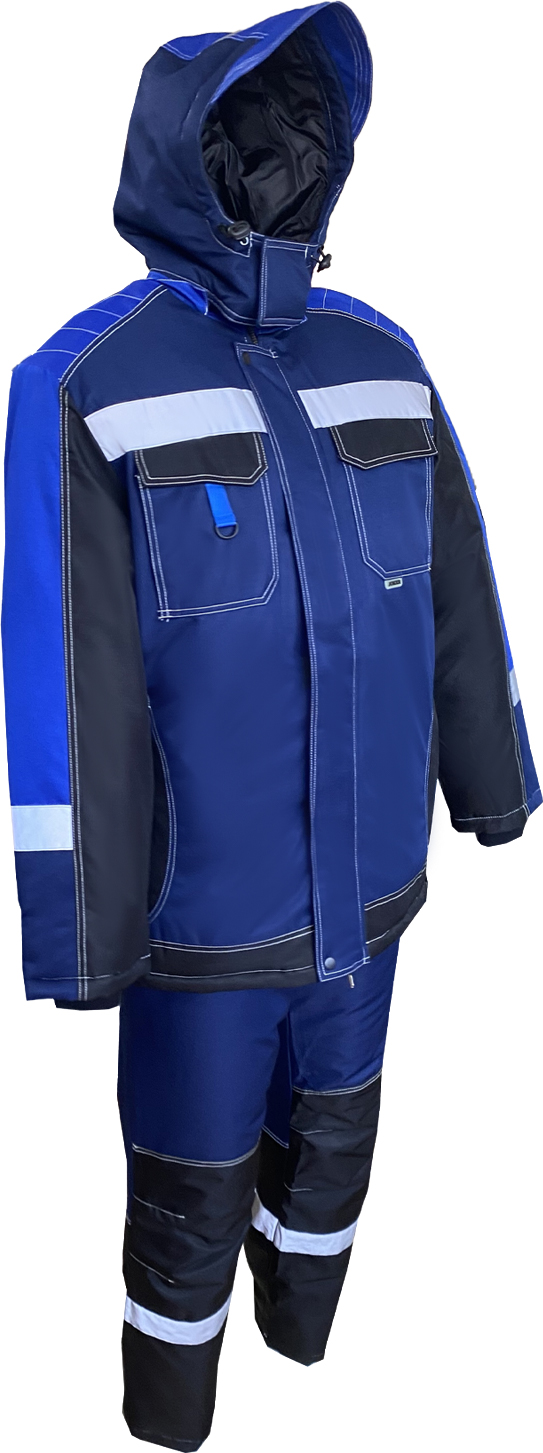 Костюм ЮКОН-МЕМБРАНА зимний с ПК (т. синий/черный/васильковый)