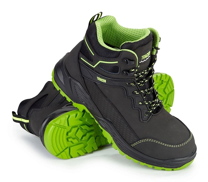Ботинки ТРЕЙСЕР-НЕОН ПУ-ПУ с КП (черный/неоновый)