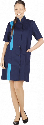 Халат ДИАНА (т.синий/голубой)