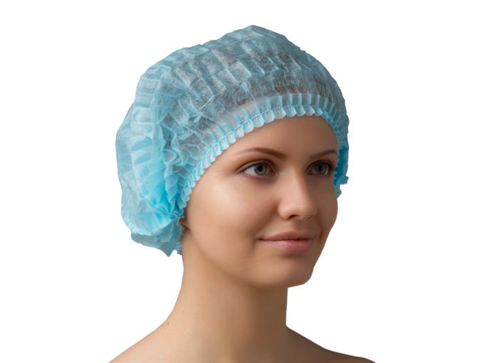 Шапочка ОДНОРАЗОВАЯ LAB011 шарлотта (голубой) ОТГРУЗКА КРАТНО 100 ШТ