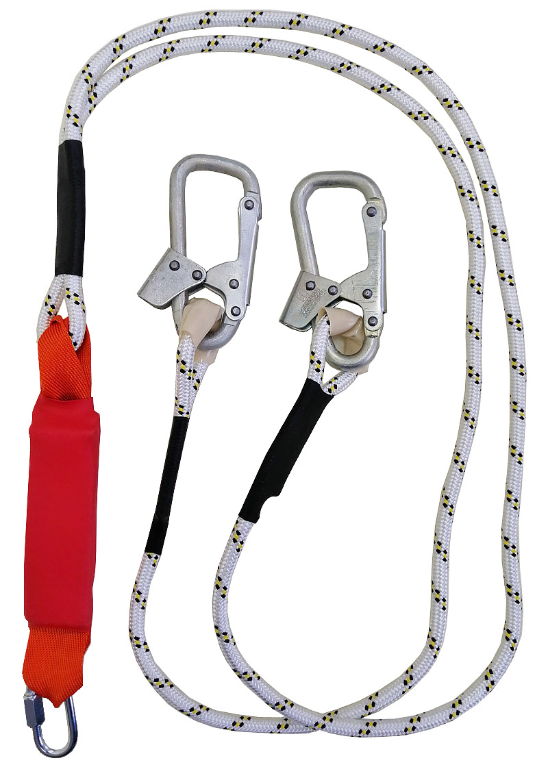 Строп аВерд+Кс (веревка) двойной с аморт. 1 монт.кар.+1 соед.кар. 1,5м