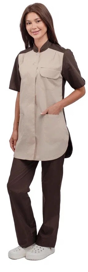 Костюм ОКТАВА женский с БР (коричневый/бежевый)