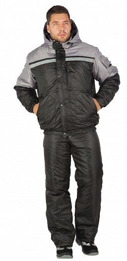 Костюм СТИМУЛ зимний с ПК (черный/серый)