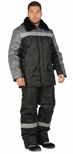 Костюм РЕГИОН зимний с БР (черный/серый)