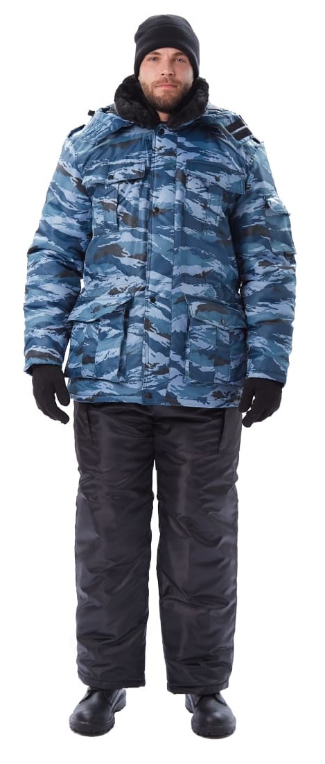 Куртка ОХРАНА зимняя (кмф серый вихрь)