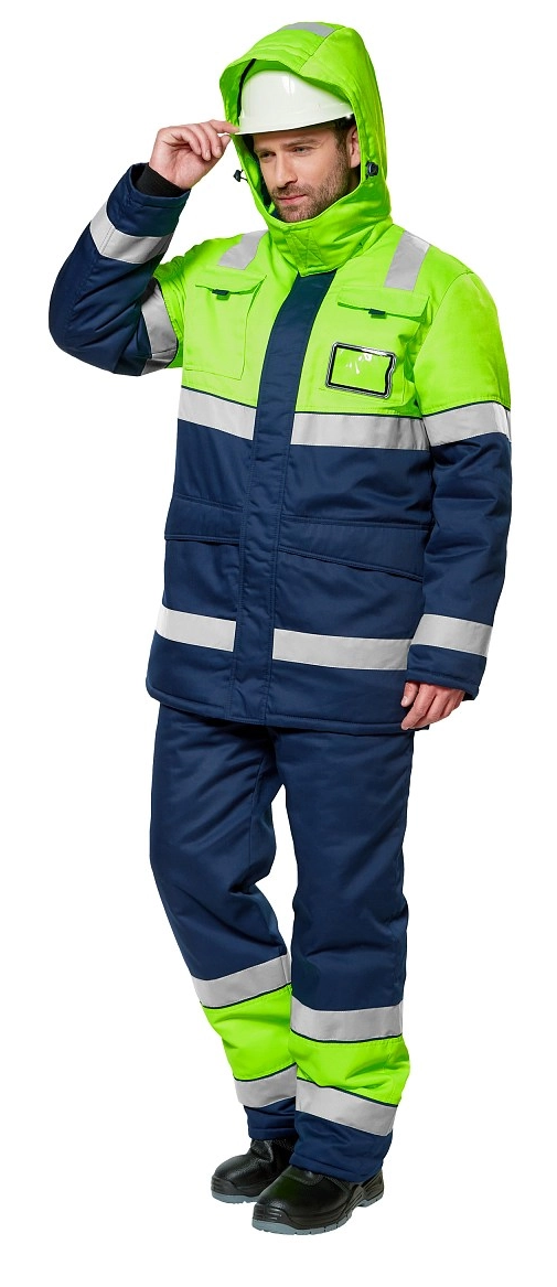 Костюм ИЛИОН зимний сигнальный с БР (т.синий/желтый)