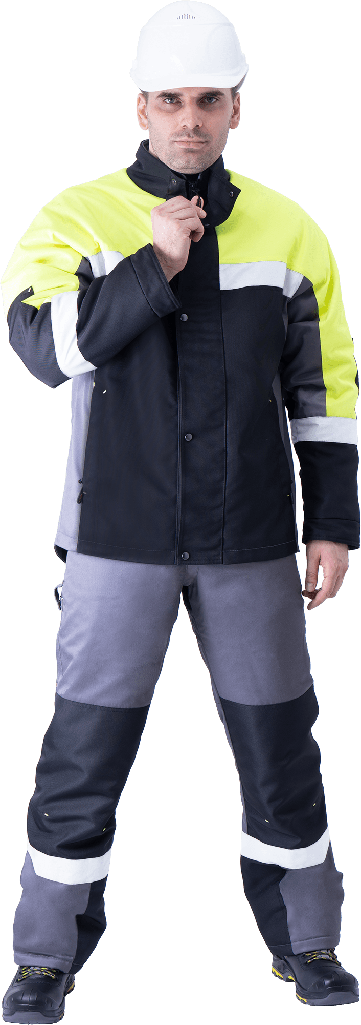 Костюм ЛОГЕР ПРОТЕКТ с ПК (серый/черный/лимонный)