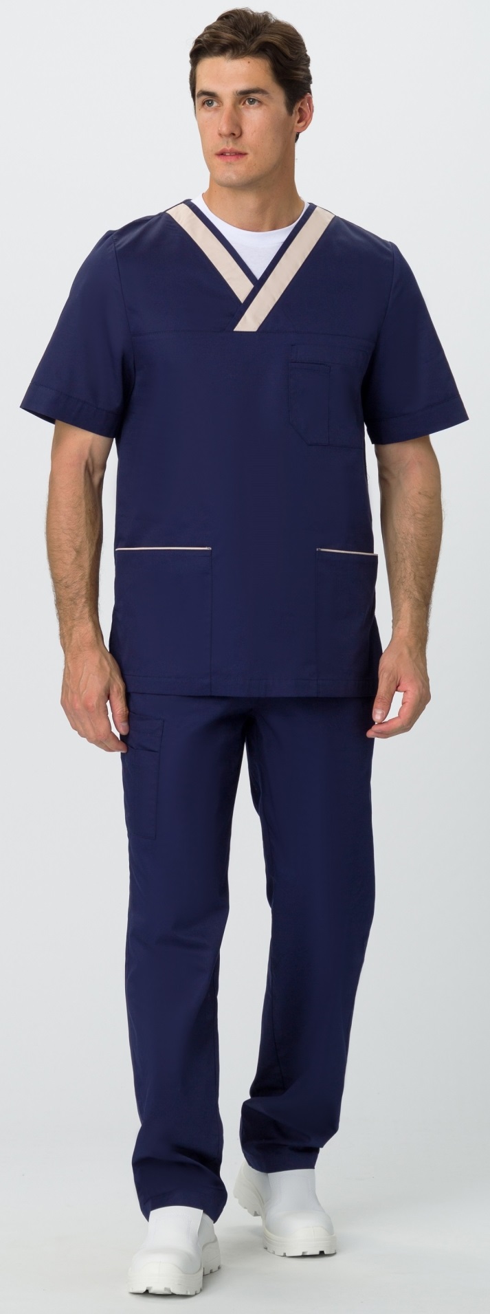 Костюм MEDLINE СИМПЛ-001 с БР (т.синий/бежевый)