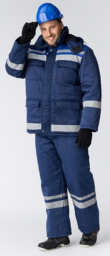 Костюм ГОРИЗОНТ-ЛЮКС зимний с БР (т.синий/васильковый)