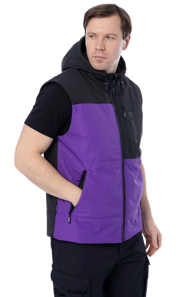 Жилет BRODEKS URBAN KW 133 зимний (фиолетовый/черный)