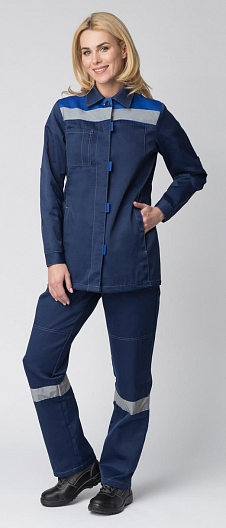 Костюм ВЕСНА-2 СОП NEW женский с ПК (т.синий/васильковый)