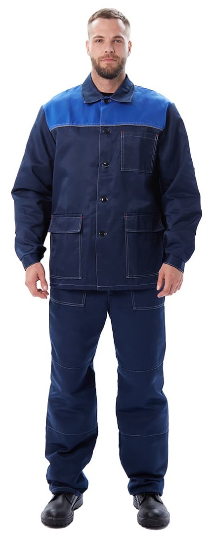 Костюм ДАМАСК с БР (т.синий/васильковый)