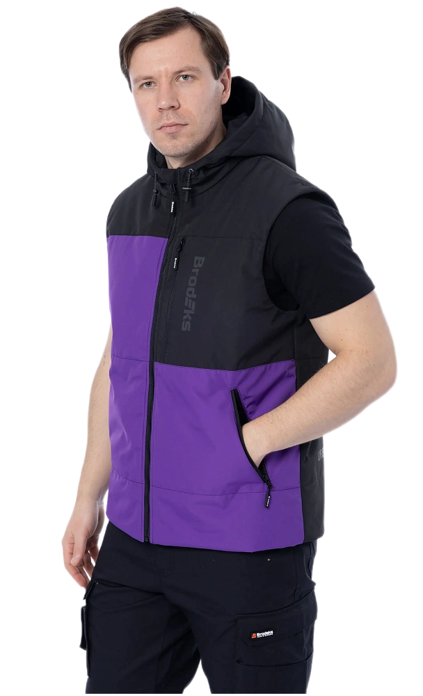 Жилет BRODEKS URBAN KW 133 зимний (фиолетовый/черный)