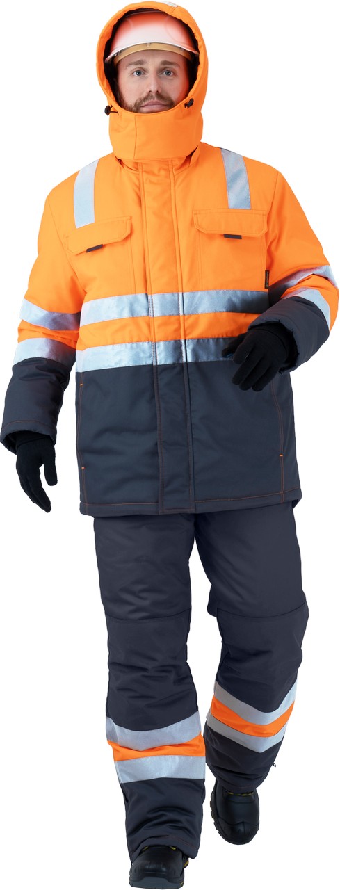 Костюм РЕФЛЕКТ-2 зимний I-III клим.пояс с ПК (оранжевый/серый)