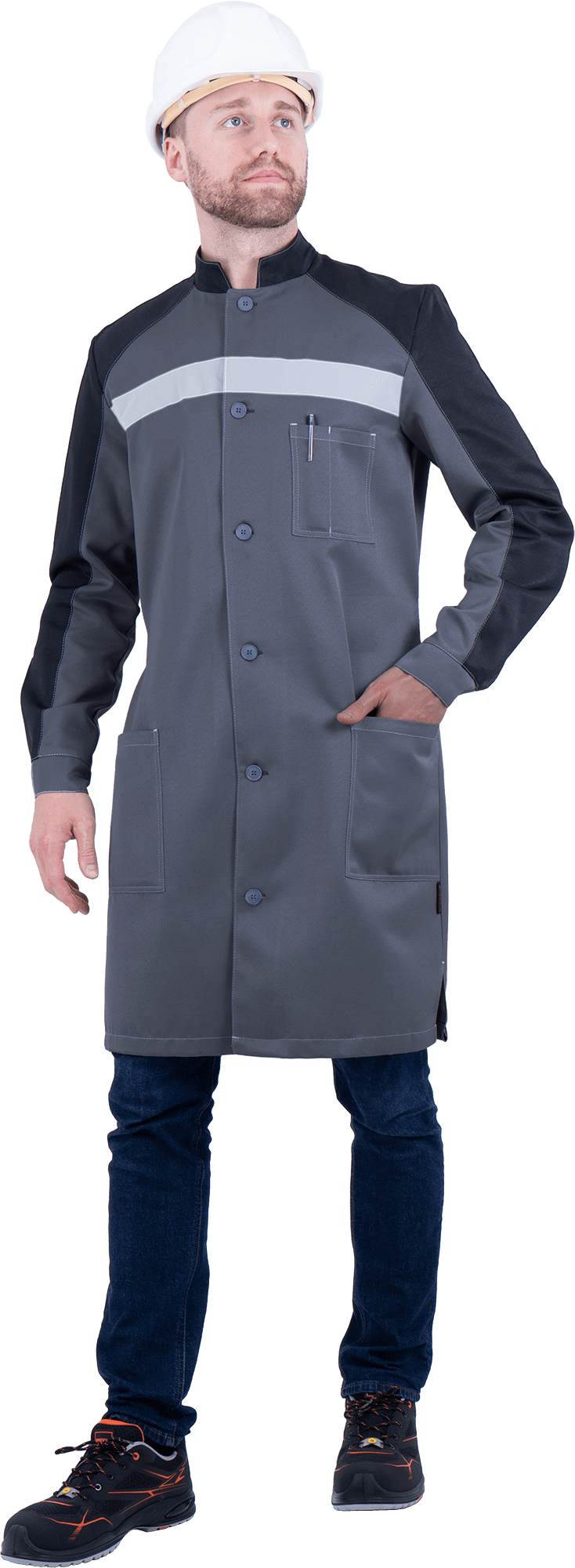 Халат РОУД (серый/черный)