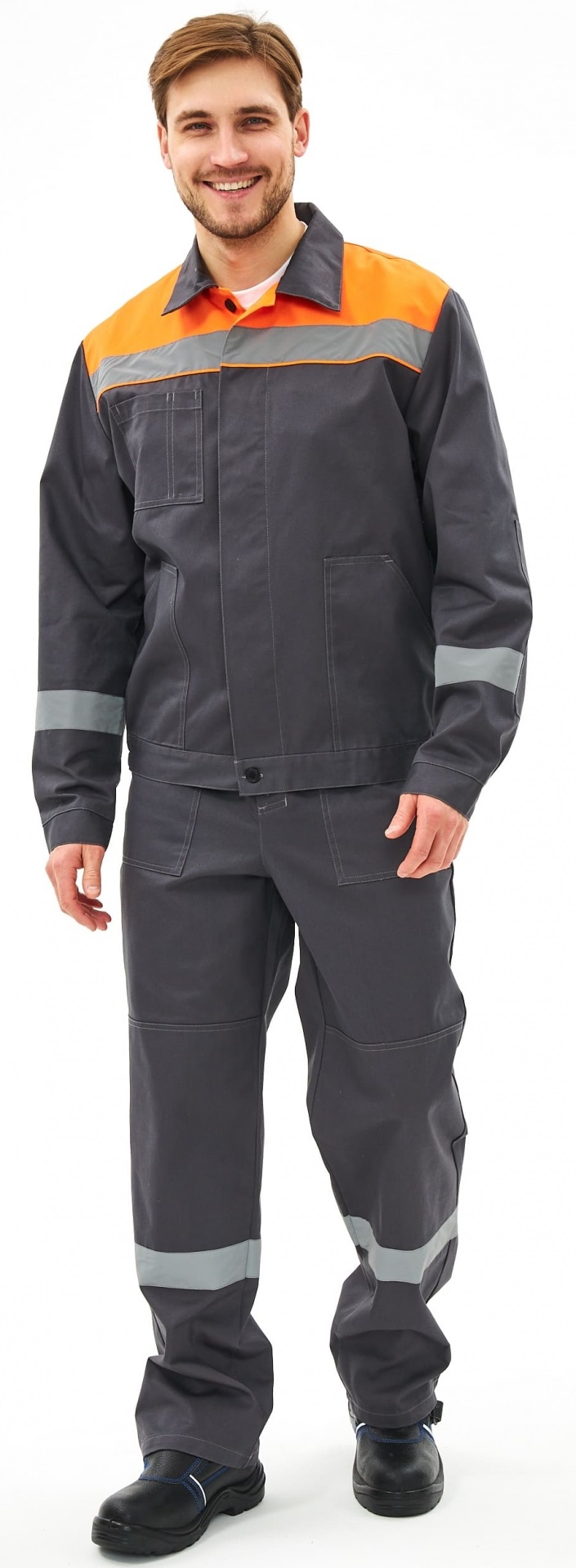 Костюм ЛИПЕЦК-1 СОП CH с БР (т.серый/оранжевый)