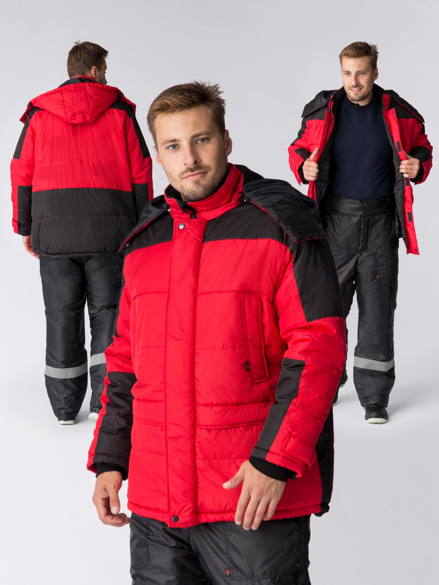 Куртка ЕВРОПА СН зимняя (красный/черный)