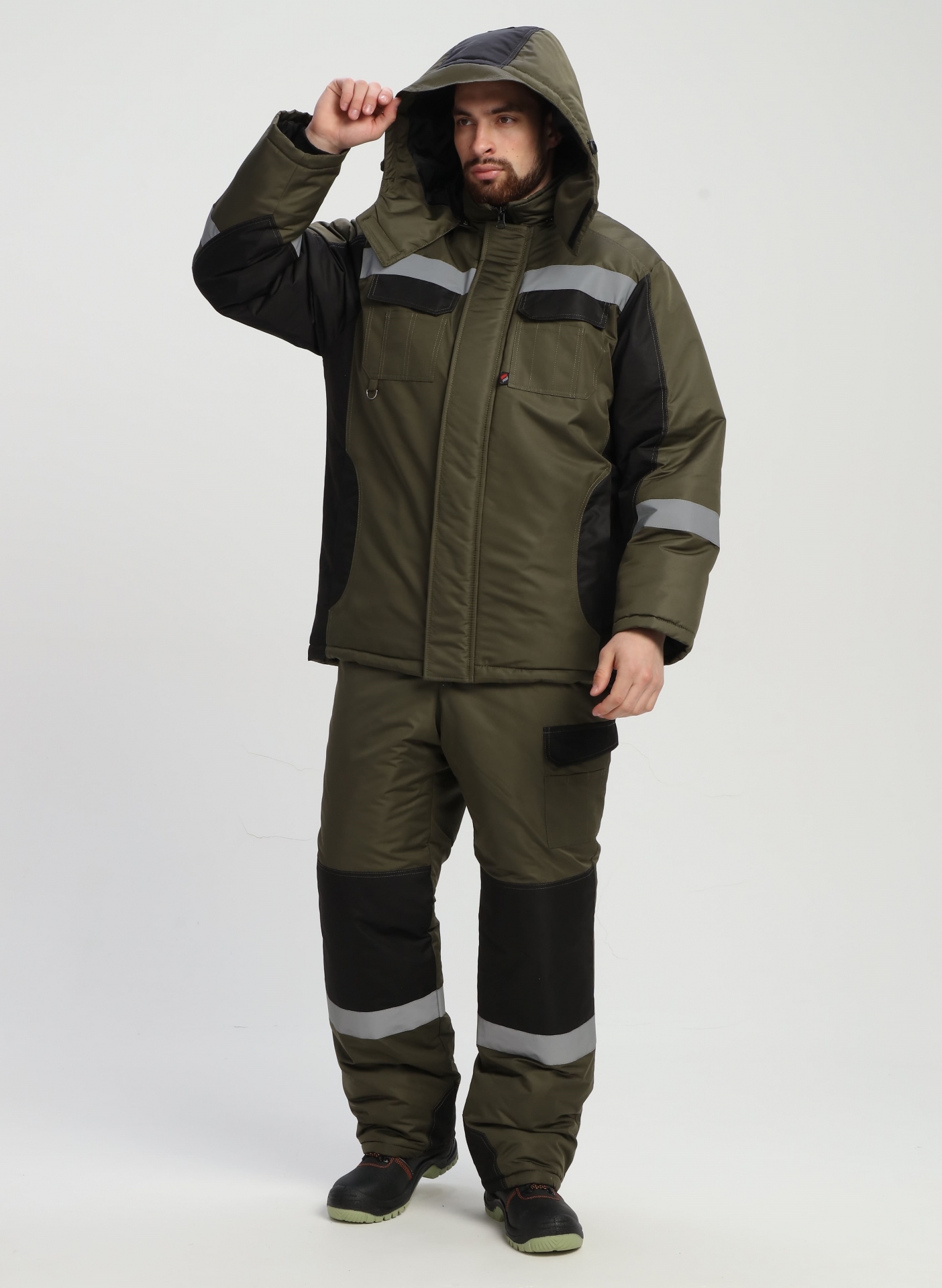 Костюм ВЕКТРОН-2 СОП зимний с ПК (хаки/черный)