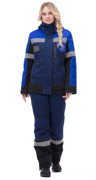 Костюм ВИВАТ женский зиминий с ПК (синий/васильковый/черный)