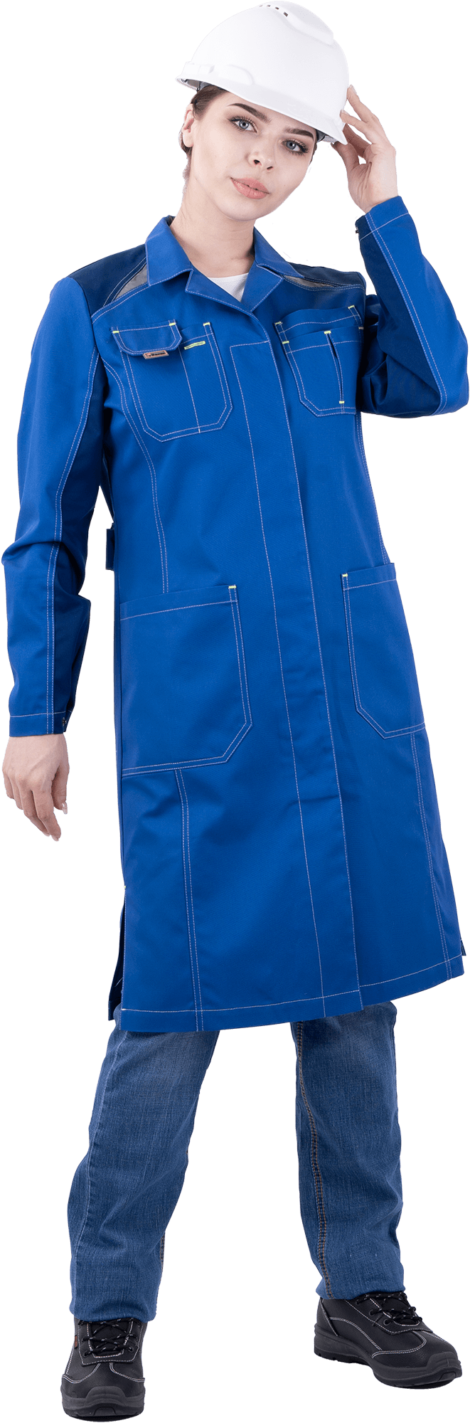 Халат ТУРБО SAFETY женский (василек/синий)