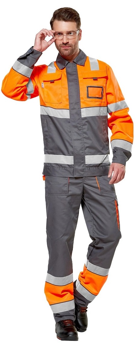 Костюм ИЛИОН сигнальный с БР (оранжевый/серый)