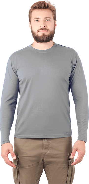 Футболка длинный рукав серая 160 г/м2