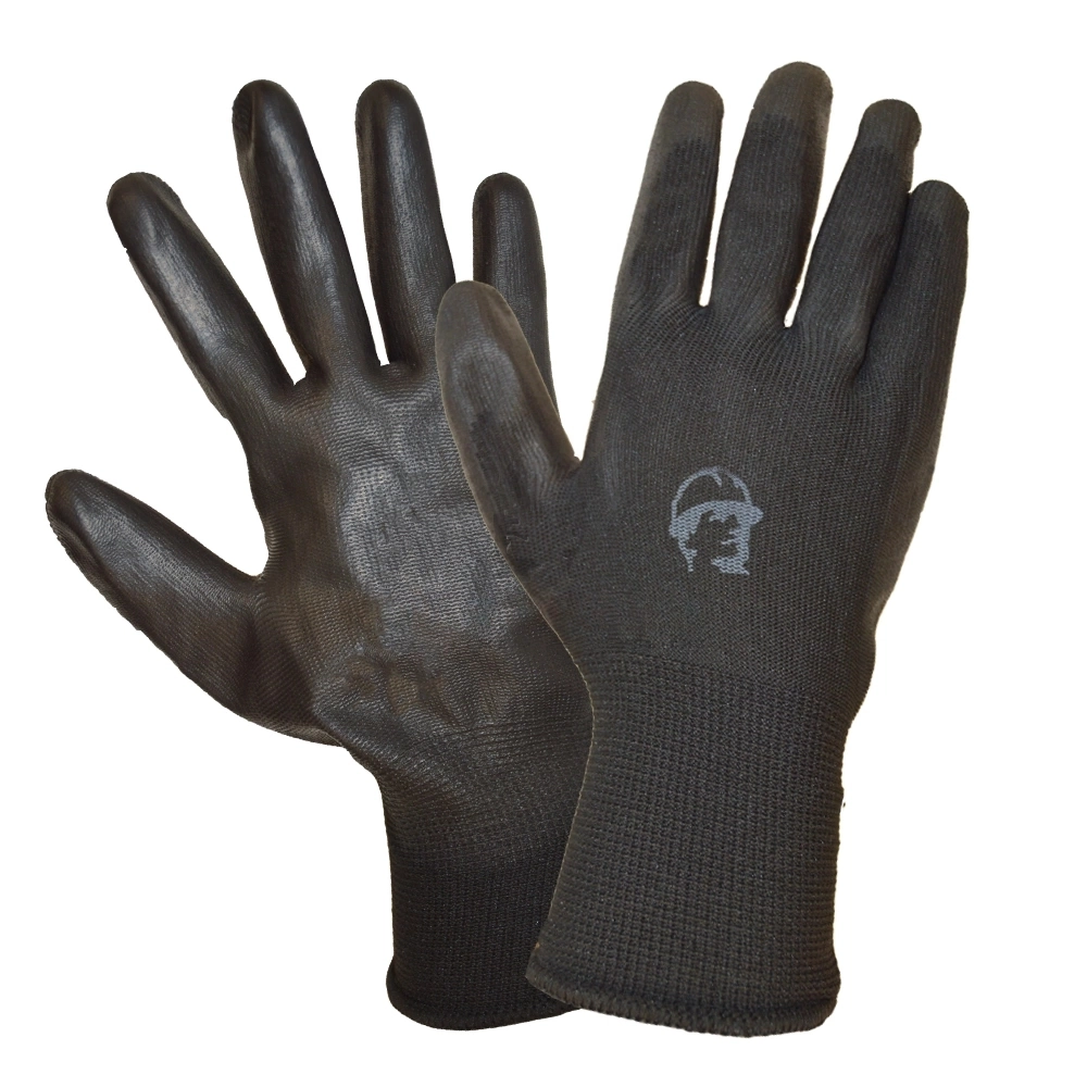 Перчатки РОСМАРКА нейлоновые с ПУ покрытием (черный)