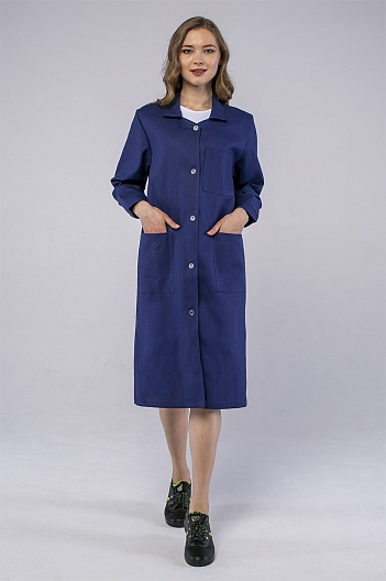 Халат женский рабочий (т.синий)