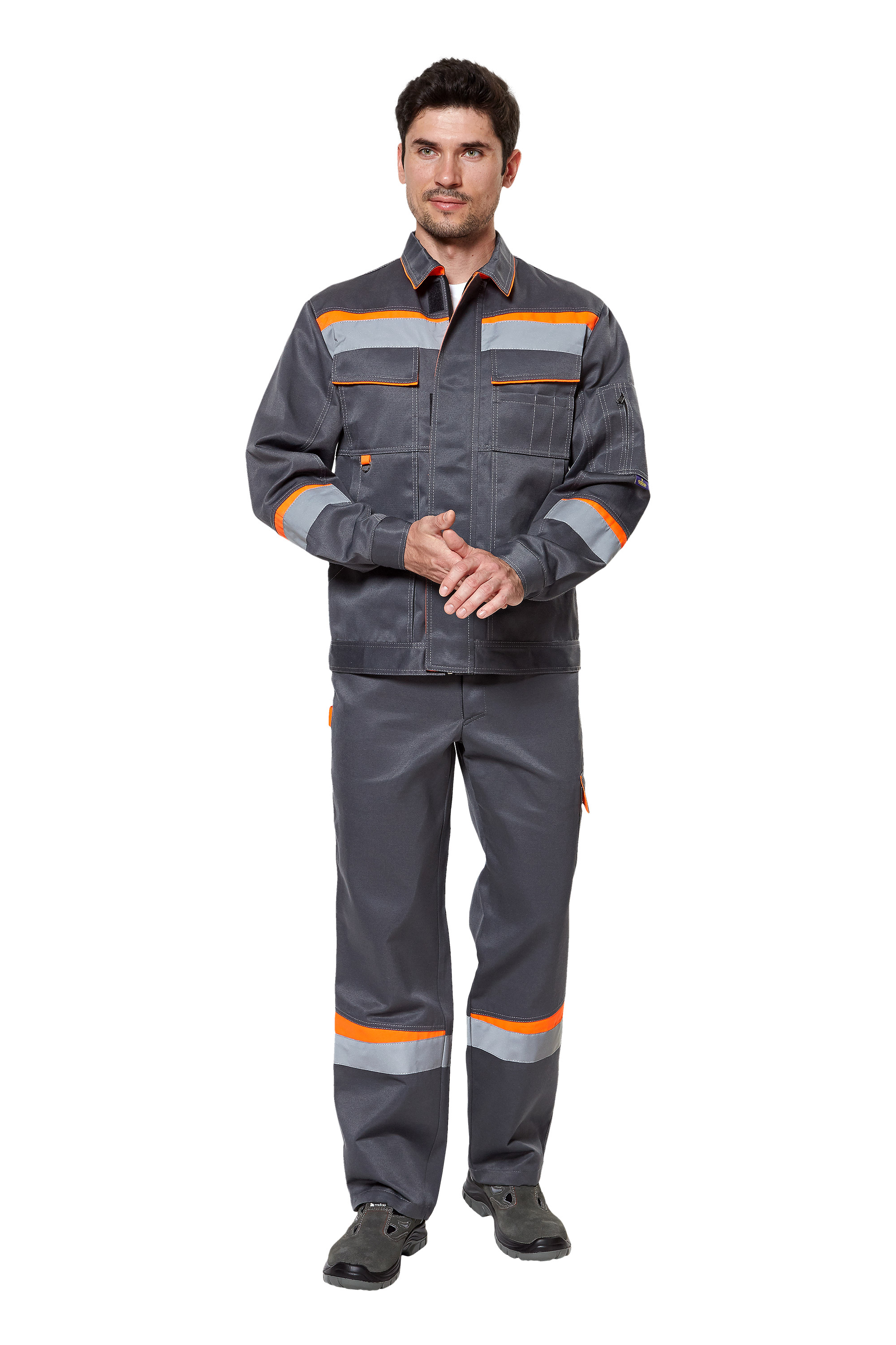 Костюм КОМФОРТ 1 с БР (серый/оранжевый)
