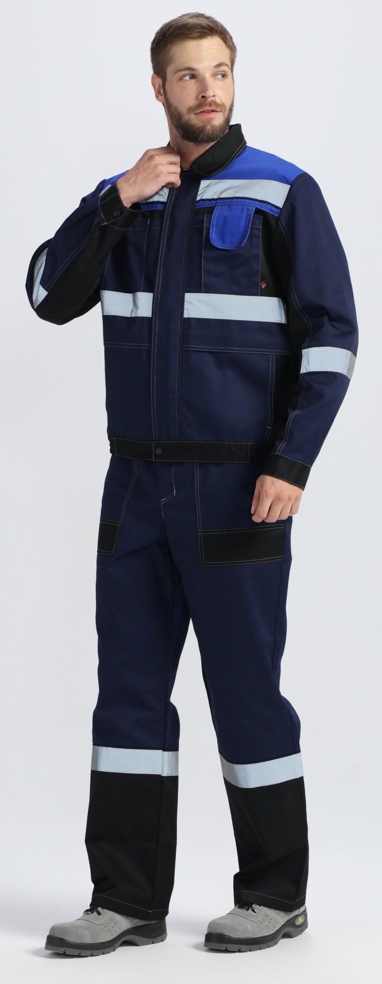 Костюм ВИВАТ-1 ПРЕМИУМ IMP с БР (т.синий/черный/васильковый)