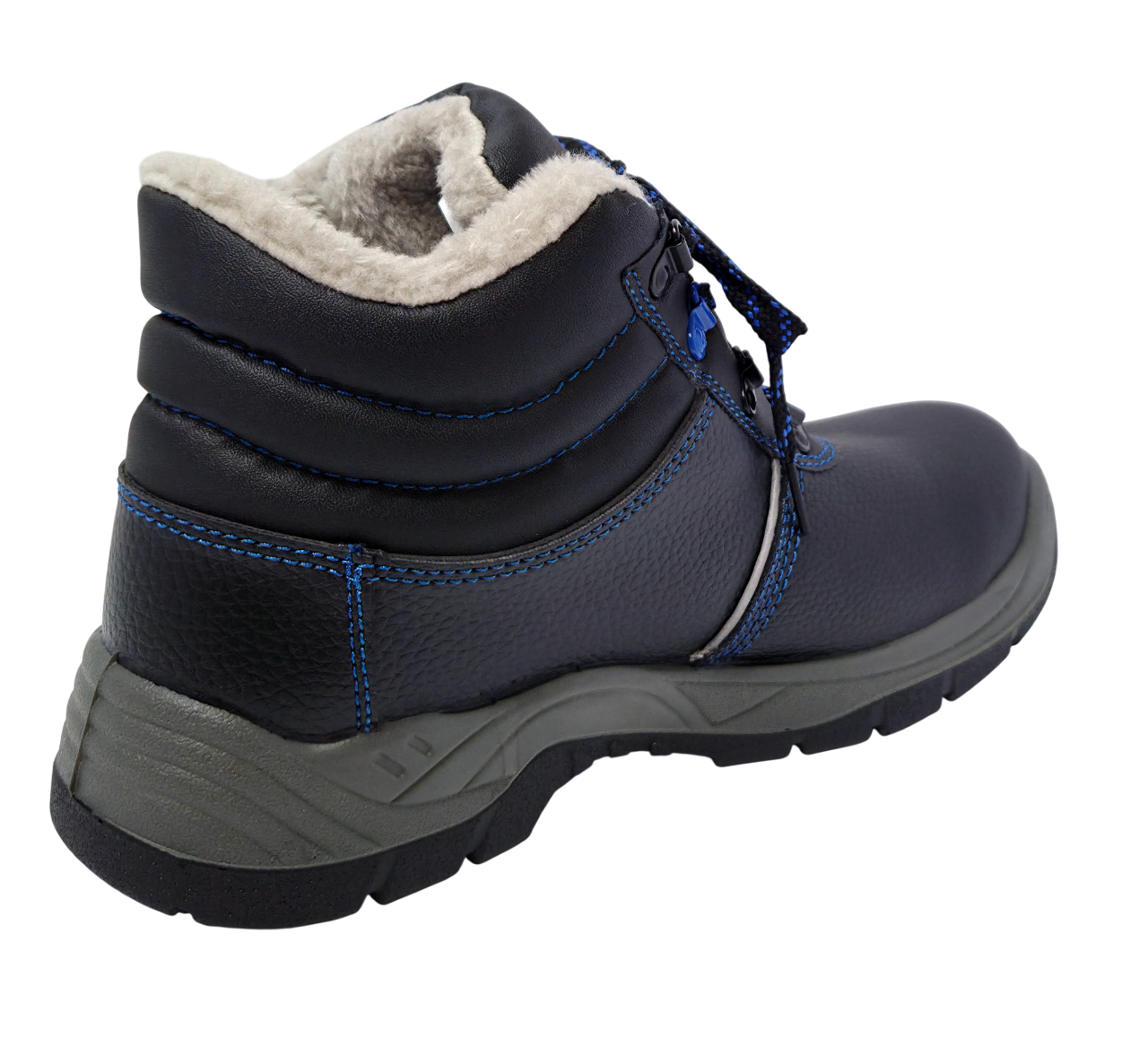 Ботинки РАБОЧИЙ SJ8077-W ПУ-ТПУ иск.мех (черный)