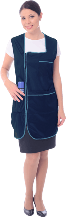 Халат ЗОЛУШКА женский нейлоновый на молнии (т.синий)