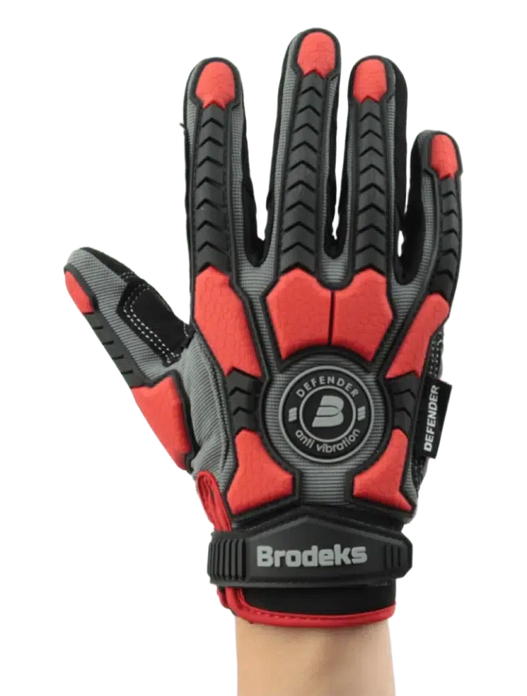 Перчатки противоударные антивибрационные Brodeks Defender G-63i (серый/красный)