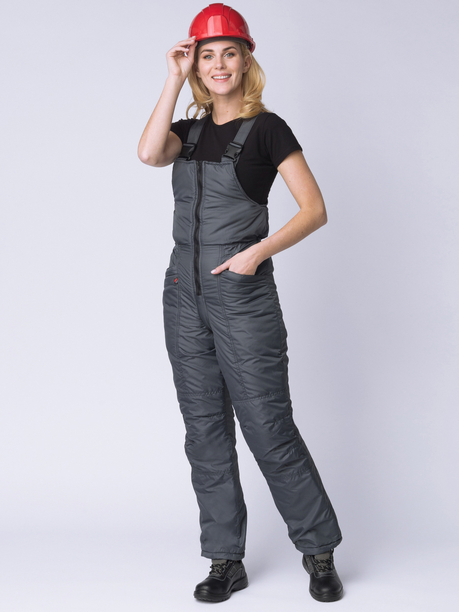 Полукомбинезон СНЕЖАНА зимний женский (т.серый)