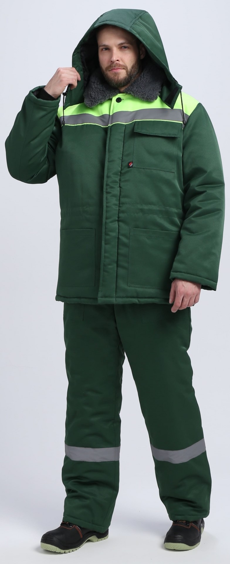 Костюм Т-УЛЬТРА СОП зимний с БР (т.зеленый/лимонный)