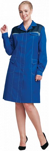 Халат КМ-10 ЛЮКС женский (василек/т.синий)