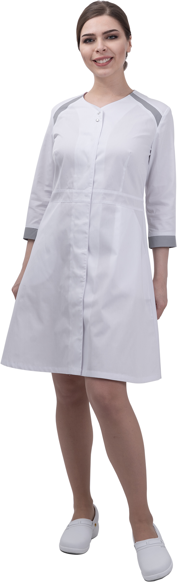 Халат МИРАЖ (белый/серый)