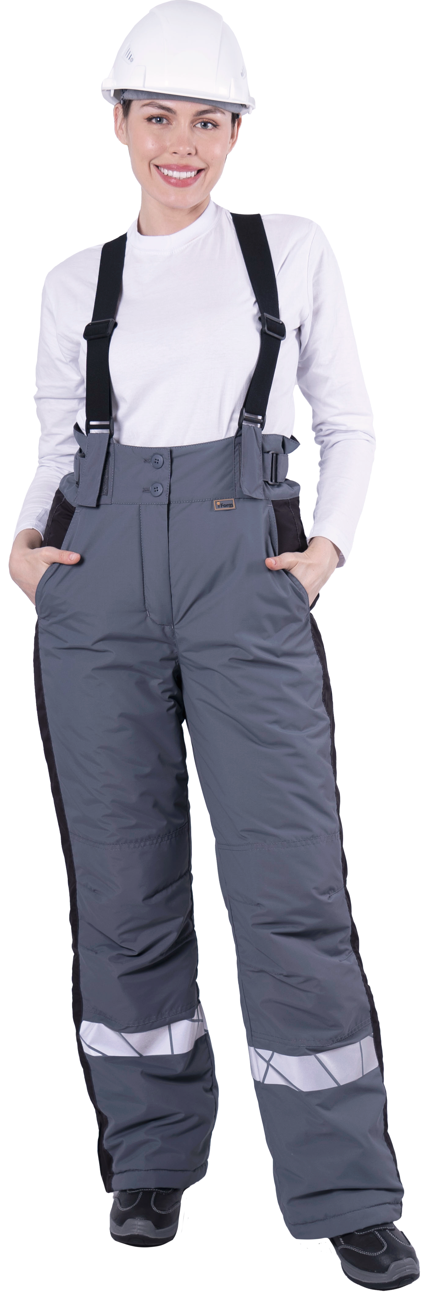 Брюки ХАЙ-ТЕК SAFETY зимние женские (серый/черный)