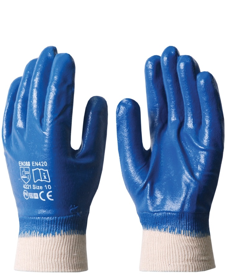 Перчатки с нитриловым покрытием Р/П (Резинка, полный облив)