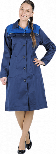 Халат СТАНДАРТ женский (т.синий/василек)