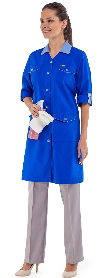 Халат ФРЕЗИЯ женский (василек/голубой)