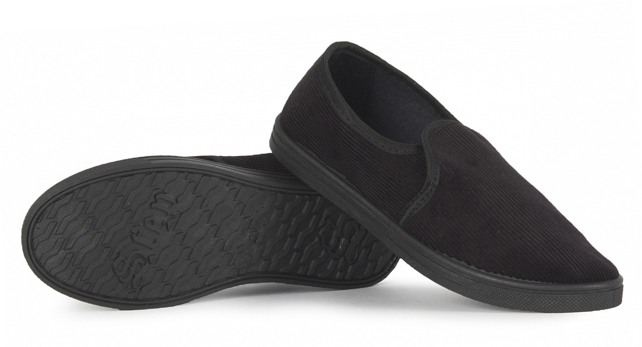 Тапочки вельветовые ПВХ (черный)