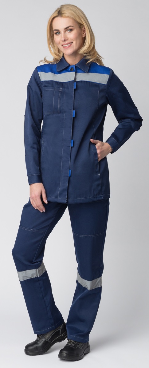 Костюм ВЕСНА-1 СОП NEW женский с БР (т.синий/васильковый)